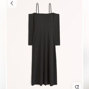 Abercrombie Cold Shoulder Bodycon Midi Dress Black Small